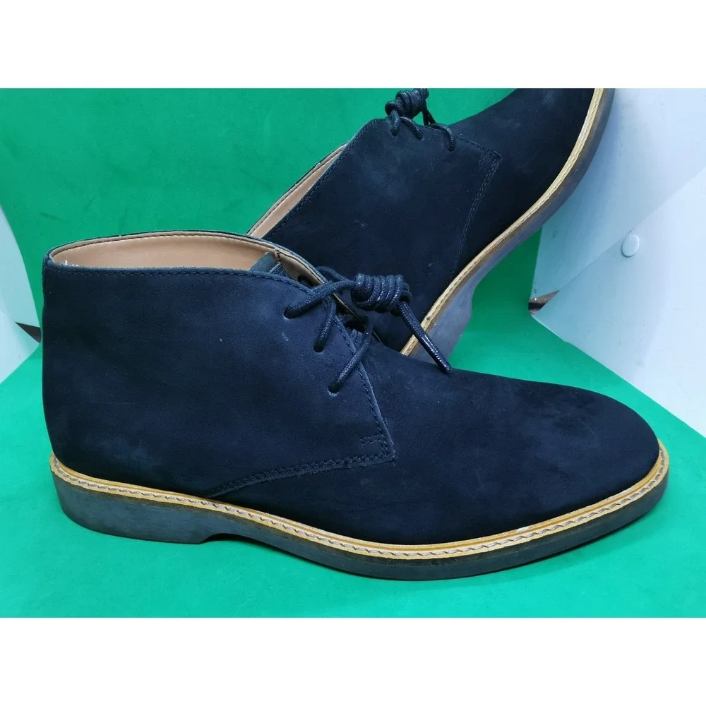 Clarks Men's Kenley Chukka Ankle Black Suede Leather Boots Men 7.5 M